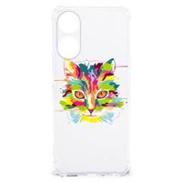 OPPO A58 | A78 5G Stevig | Bumper Hoesje | Cat Color