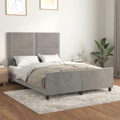 Bedframe zonder matras 140x200 cm fluweel lichtgrijs