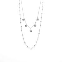 Karma Dubbele Ketting Dots 5 Discus Zilver