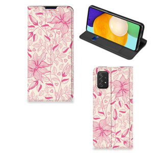 Samsung Galaxy A03s Smart Cover Pink Flowers