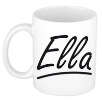 Ella voornaam kado beker / mok sierlijke letters - gepersonaliseerde mok met naam - Naam mokken - thumbnail