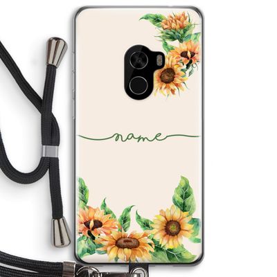 Zonnebloemen: Xiaomi Mi Mix 2 Transparant Hoesje met koord