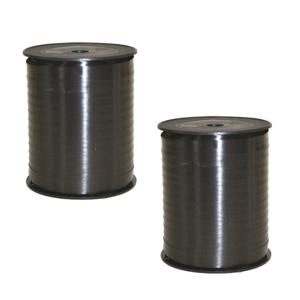 Cadeaulint - 2x rollen - zwart - 5 mm x 500 meter - sierlint - kadolint - linten