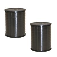 Cadeaulint - 2x rollen - zwart - 5 mm x 500 meter - sierlint - kadolint - linten