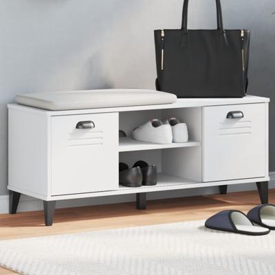 VidaXL Schoenenbank viken 106x35x45 cm bewerkt hout wit