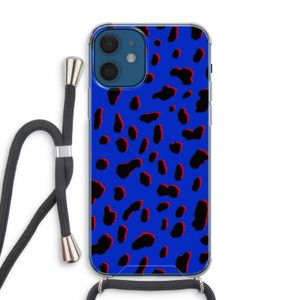 Blue Leopard: iPhone 12 Transparant Hoesje met koord