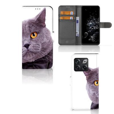 OnePlus 10T | Telefoonhoesje | Met pasjeshouder | Kat