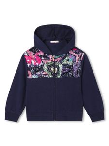 Billieblush hoodie zippé à sequins brodés - Bleu