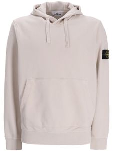 Stone Island Compass-appliqué cotton hoodie - Tons neutres