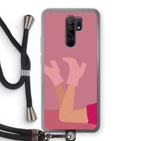 Pink boots: Xiaomi Redmi 9 Transparant Hoesje met koord