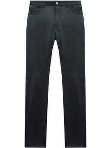 Courrèges pantalon en cuir à coupe droite - Noir