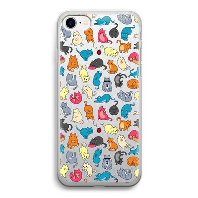 Kleurrijke katten: iPhone SE 2020 Transparant Hoesje