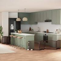 Hondenhek inklapbaar 10 panelen 800 cm populierenhout bruin