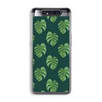 Monstera leaves: Samsung Galaxy A80 Transparant Hoesje - thumbnail