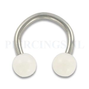 Circulair barbell 1.6 mm acryl wit