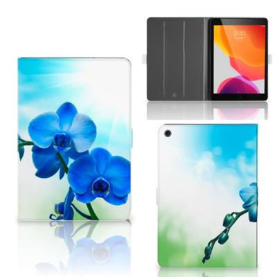 iPad 10.2 2019 | iPad 10.2 2020 | 10.2 2021 Tablet Cover Orchidee Blauw - Cadeau voor je Moeder iPad 10.2 2019 | iPad 10.2 2020 | 10.2 2021 Tablet Cover Orchidee Blauw - Cadeau voor je Moeder