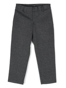 Emporio Armani Kids pantalon droit à motif pied-de-poule - Gris