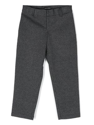 Emporio Armani Kids pantalon droit à motif pied-de-poule - Gris