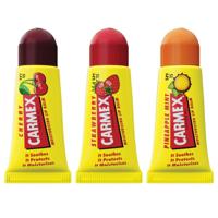 Vochtinbrengende Lip Balsem Carmex Triplo Transparant Spf 15 Aardbei ananas Kers 3 Onderdelen (3 Stuks)