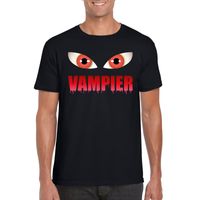 Halloween vampier ogen t-shirt zwart heren - thumbnail