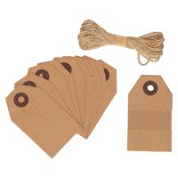 100x Cadeau tags/labels kraftpapier/karton aan jute touw 7 cm