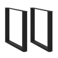 Eettafelpoten 2 st U-vormig 90x(72-73) cm staal zwart