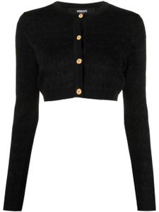 Versace cardigan en maille à coupe crop - Noir