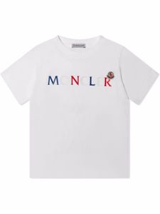 Moncler Enfant t-shirt à logo imprimé - Blanc