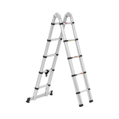 Opvouwbare telescopische ladder - 10 treden - aluminium - hoogte: 0.85 - 1.85/3.20 m