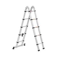Opvouwbare telescopische ladder - 10 treden - aluminium - hoogte: 0.85 - 1.85/3.20 m