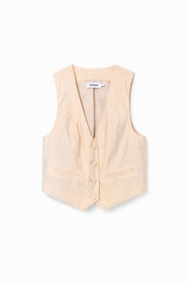 Gilet bloemen - WHITE - M