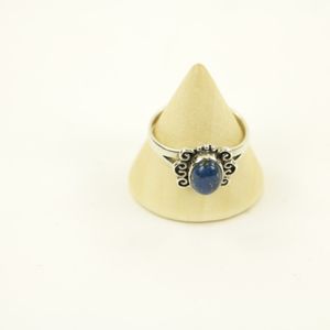 Zilveren Ring met Lapis Lazuli Maat 19,5 - Model 2 (Sterling Zilver 925)