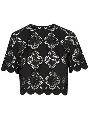 Oscar de la Renta blouse Gardenia en guipure - Noir