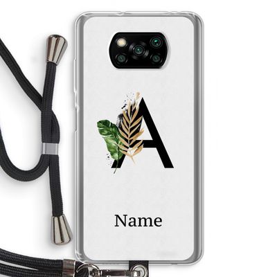 Charcoal Flora: Xiaomi Poco X3 Pro Transparant Hoesje met koord