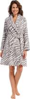 Zebra damesbadjas taupe - fleece-(44-46) L