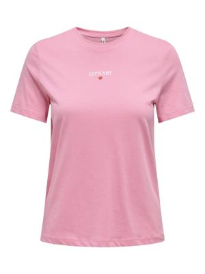 Only Onllotte Life Reg S/s Not Top Box Jrs T-shirt Korte Mouw Sachet Pink Not Friends