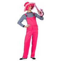 Tuinbroek - neon roze - verkleedkleding voor volwassenen - Carnavalskleding - thumbnail