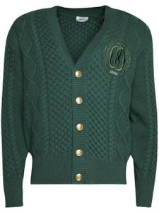 Bally cardigan en mérinos à logo brodé - Vert