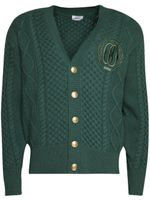 Bally cardigan en mérinos à logo brodé - Vert - thumbnail