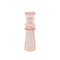 PTMD linty pink glass candleholder cone shape | 8 stuks