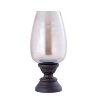 Qez Windlicht XL - Bruin Mangohout & Gerookt Glas