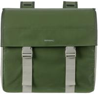 Basil urban load dubbele fietstas - waterdicht tarpaulin/polyester - groen/zand - 48-53l