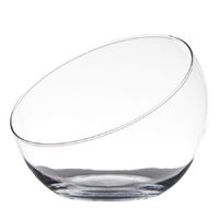 Bolvaas schuine/halve schaal - gerecycled glas - D20 x H17 cm