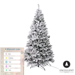 Excellent Trees® Rova Witte Kerstboom met Sneeuw en LED Verlichting ⌀110cm - ↕210cm