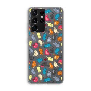 Kleurrijke katten: Samsung Galaxy S21 Ultra Transparant Hoesje