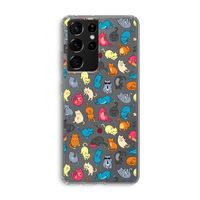 Kleurrijke katten: Samsung Galaxy S21 Ultra Transparant Hoesje