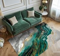Grijs & groen met gouden effect marmeren vinyl tapijt