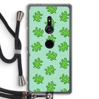Groene blaadjes: Sony Xperia XZ2 Transparant Hoesje met koord