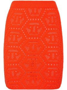 Philipp Plein minijupe à motif monogrammé - Orange