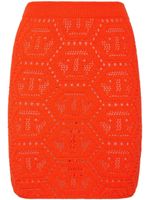 Philipp Plein minijupe à motif monogrammé - Orange - thumbnail